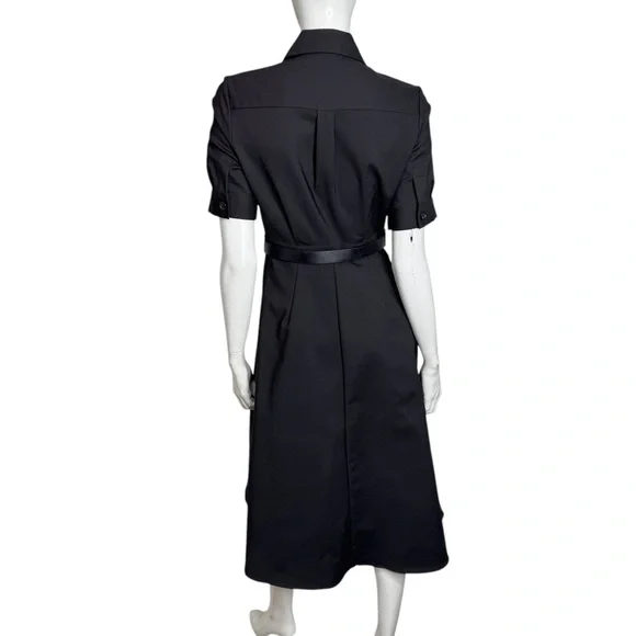 Donna Karan Short Sleeve Black A-Line Midi Dress - Picture 5 of 9